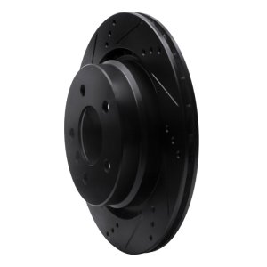 BMW Z3 Brake Rotor (1) - Rear - R1 Concepts - Drilled & Slotted - Black - `95-`02